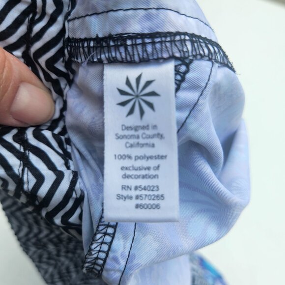 ATHLETA Lanai Floral Chevron Elastic Waist Shorts - Size 4 Unlined beach running - Picture 2 of 8